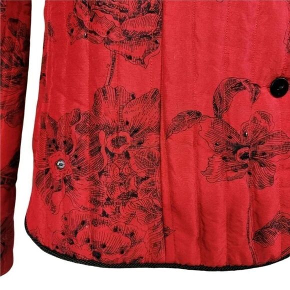 Vintage Anne Carson 100% Silk Beaded and Sequin Quilted Button Down Jacket Small - Picture 7 of 10